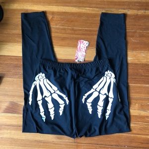 skeleton hands leggings